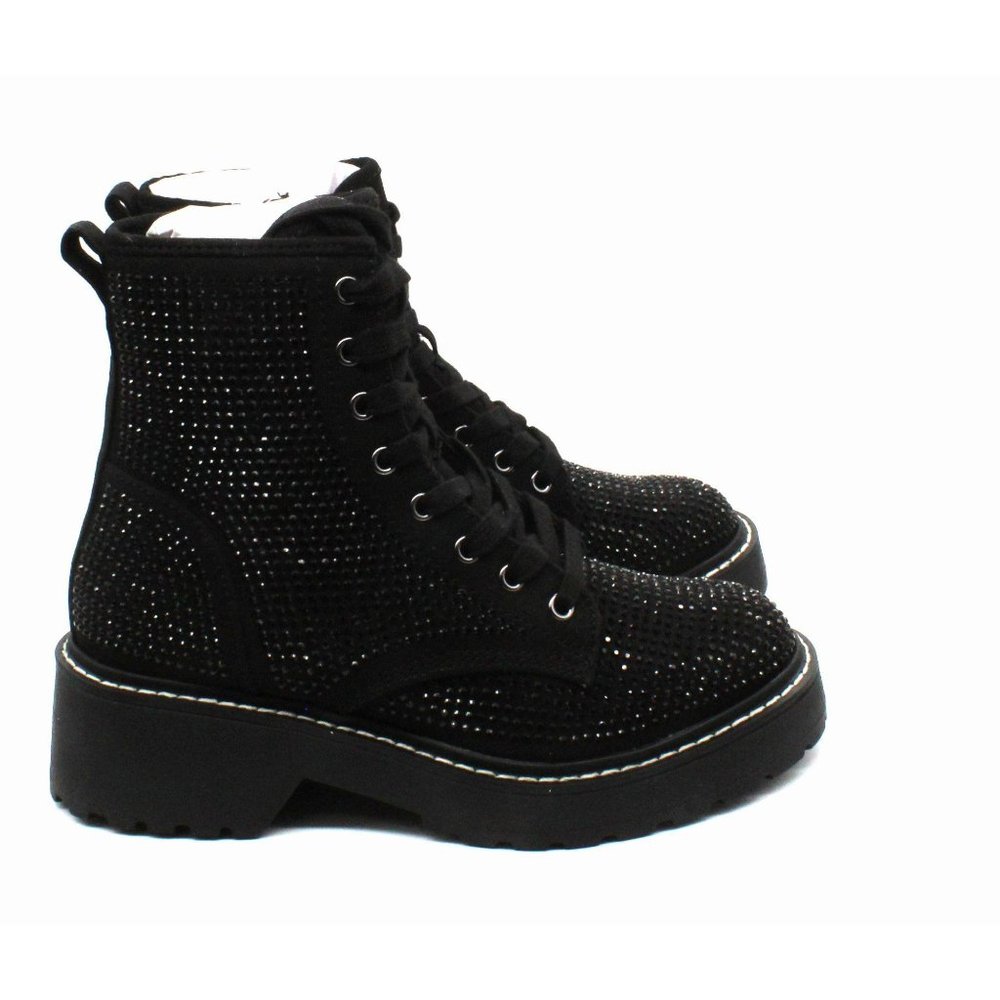 Madden Girl Carra Lace-Up Lug Sole Combat Boots - Picture 3 of 7